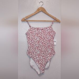 Old Navy Floral Print Adjustable Cami Spaghetti Strap Style Bodysuit Women's M